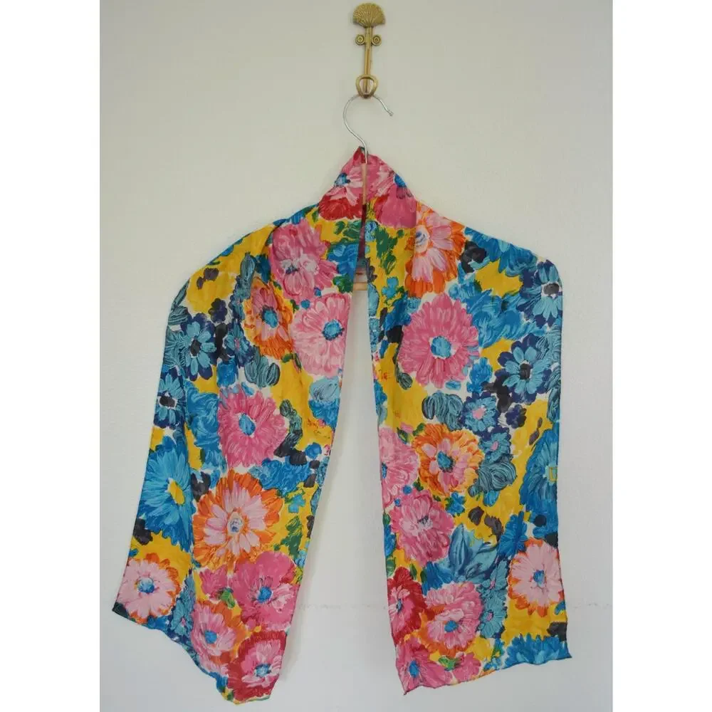 Silk Floral Rectangular Scarf